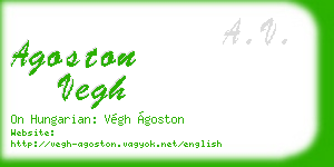 agoston vegh business card